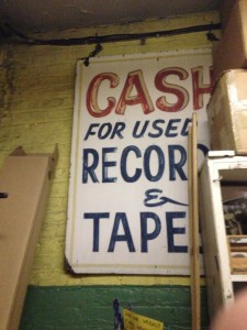 A sign from the store's early days.