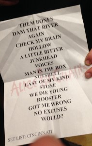 AIC setlist