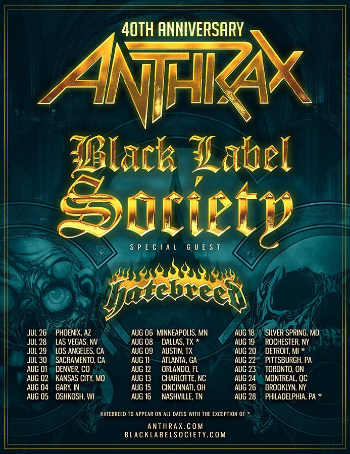 Anthrax Announce 2022 Tour with Black Label Society