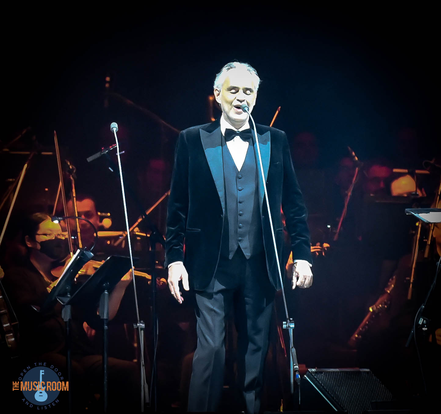 Andrea Bocelli takes to the stage alongside son Matteo, 24, and 10-year-old  daughter Virginia