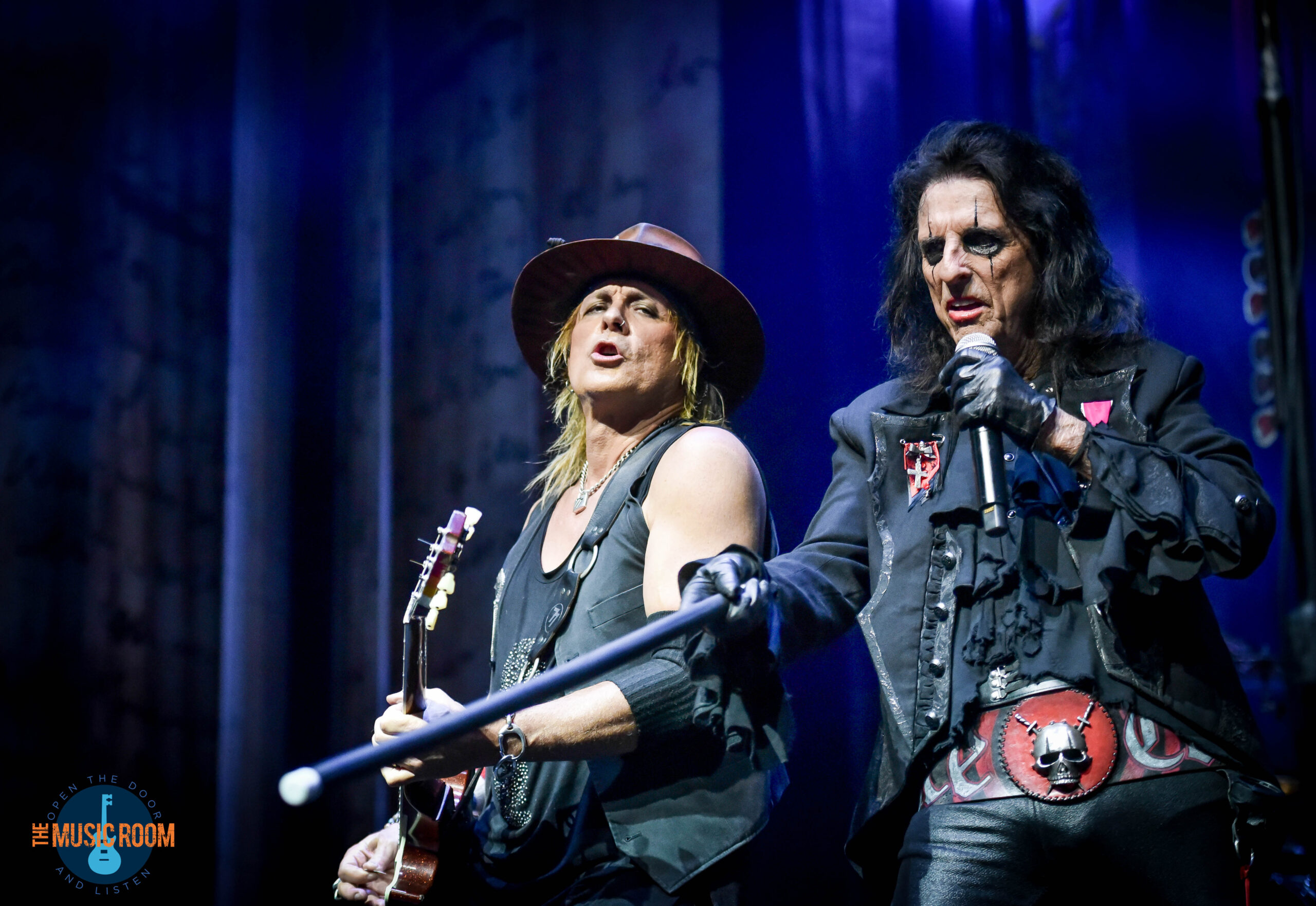 Alice Cooper and Ryan Roxie performing live on stage at Rose Music Center in Dayton